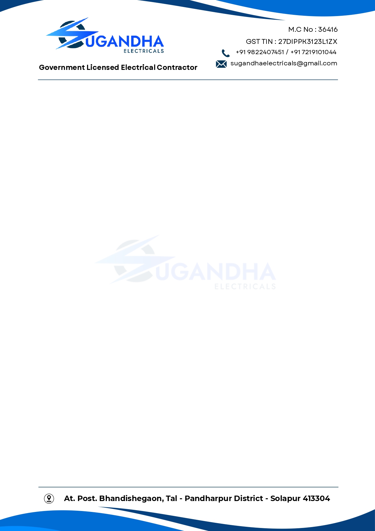Sugandha Electricals Portfolio
